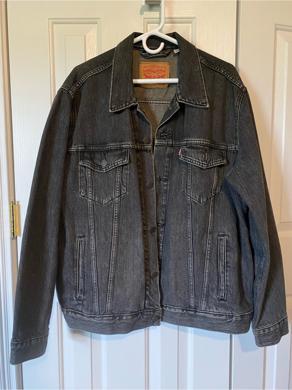 Levi's Men's Charcoal Black Denim Trucker Jacket Size XL